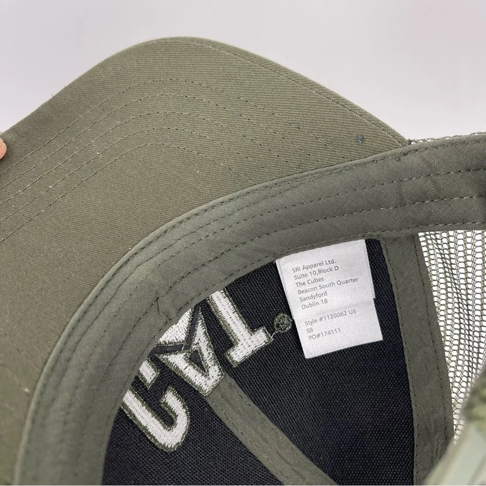 NEW CAT Caterpillar Raised Logo Trucker Hat Olive Green Unisex Baseball Cap OS